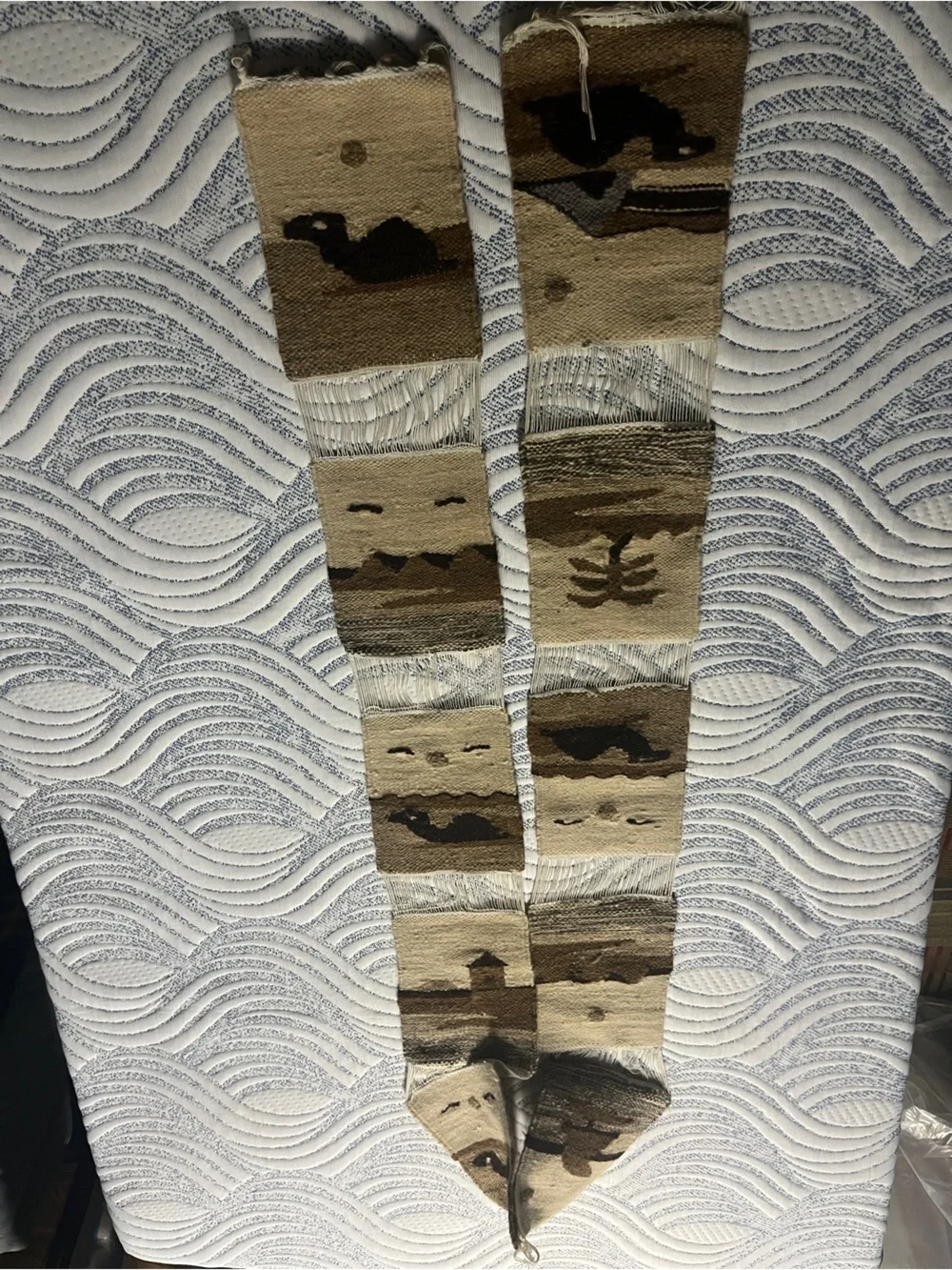 Handwoven Southwestern Tapestry Belt in Tan and Brown, 10mini tapestry connect